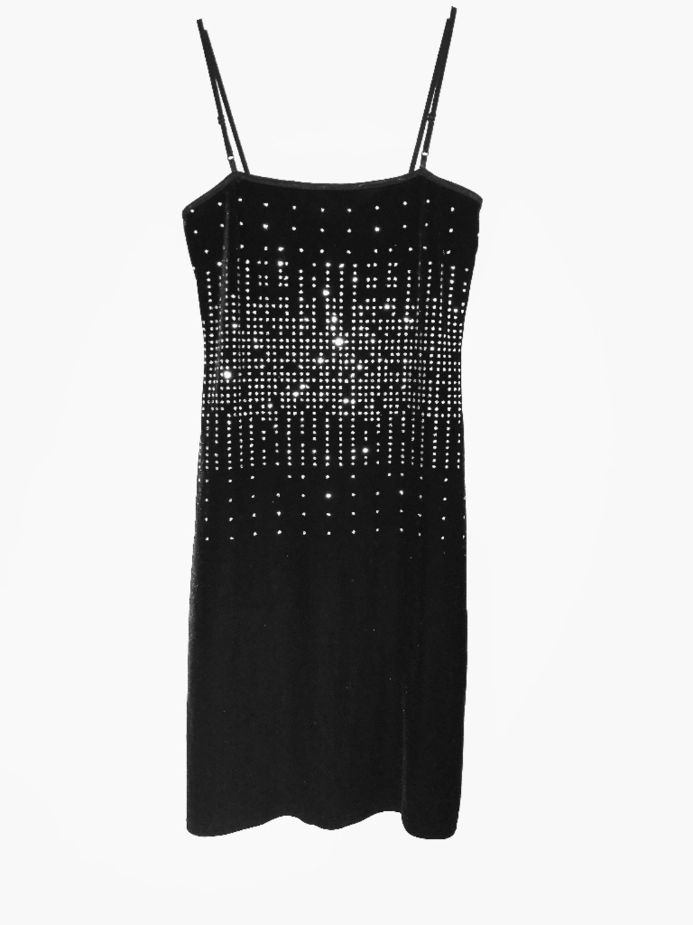 Vintage Team USA Black Crushed Velvet Silver Glitter Bodycon Mini Dress Med Y2K